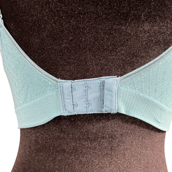 Hanes Wire Free  Padded Tee Shirt Bra Adjustable Straps Medium Turquoise Green - Picture 6 of 11
